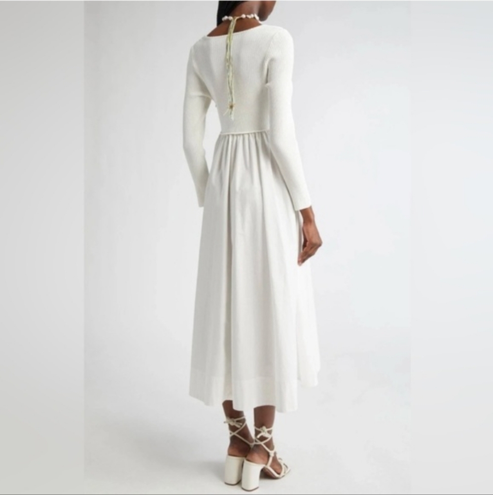Elegant White Long-Sleeve Midi Dress US SIZE - 4 / AU - 1 - Picture 2 of 4